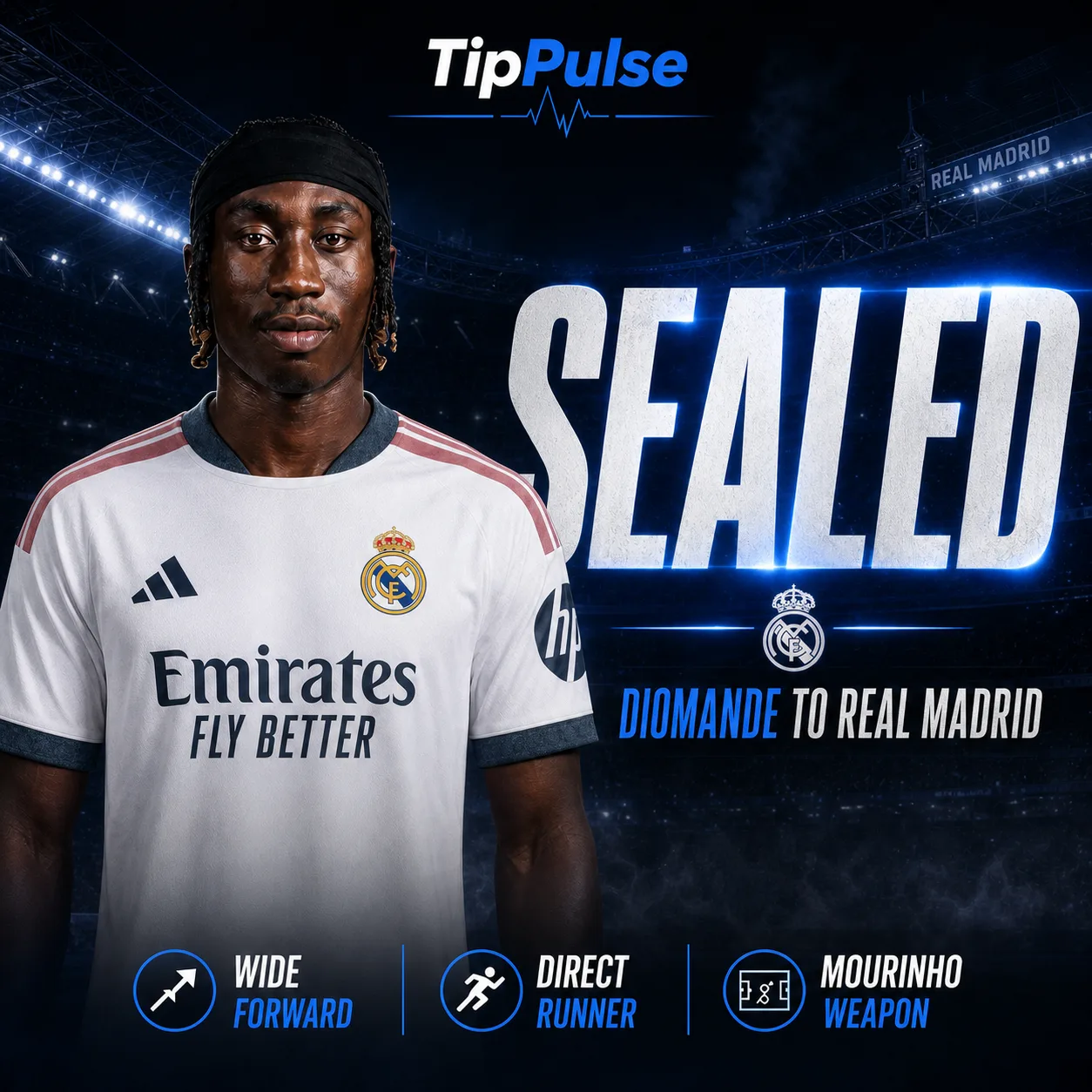 Yan Diomande Real Madrid transfer tactical analysis and Mourinho attacking role